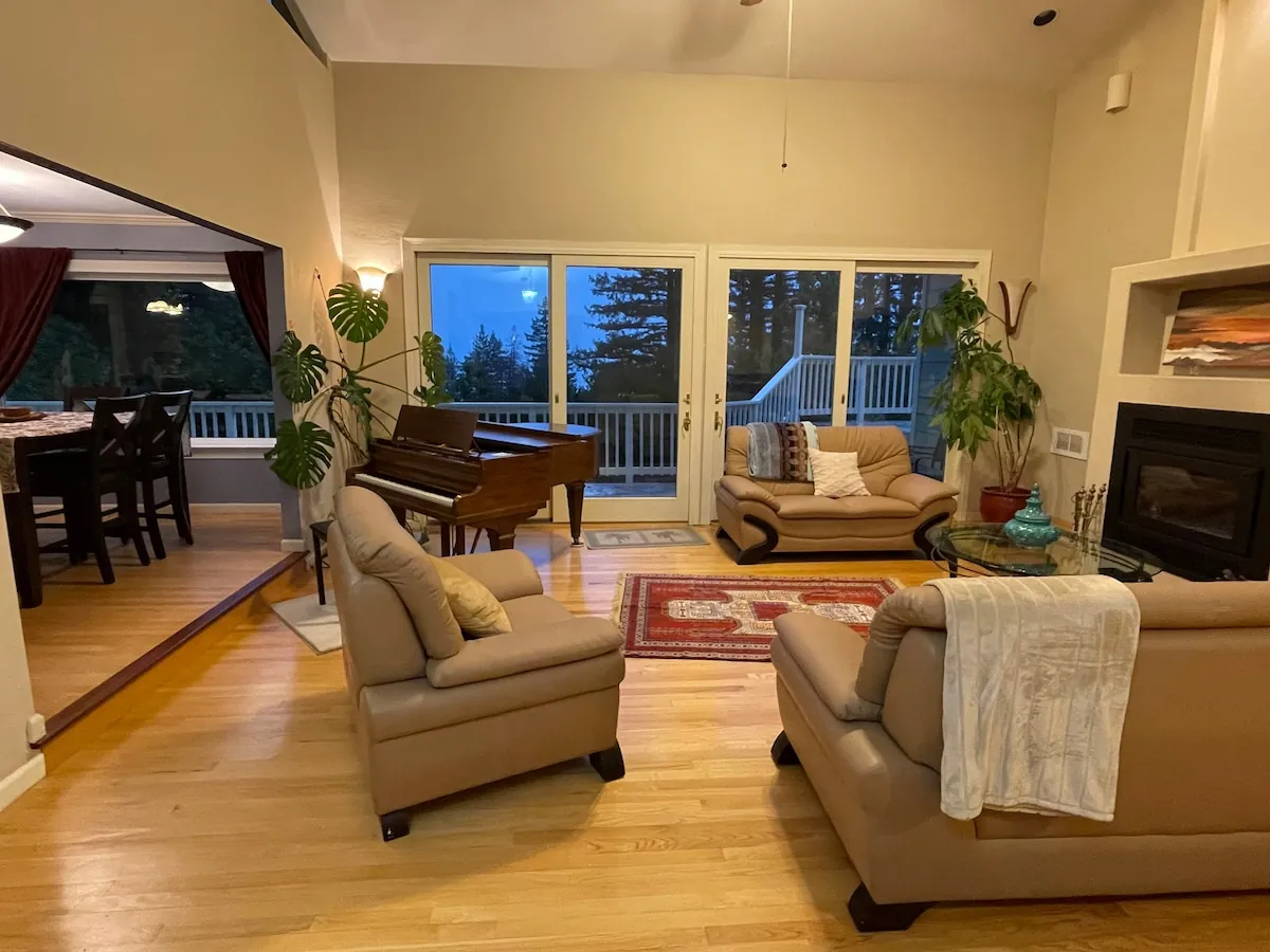 View through the trees toward the valley